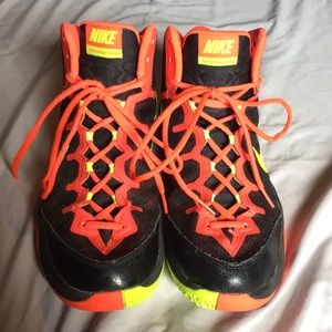 Nike Zoom Basketball shoes black/green/pink